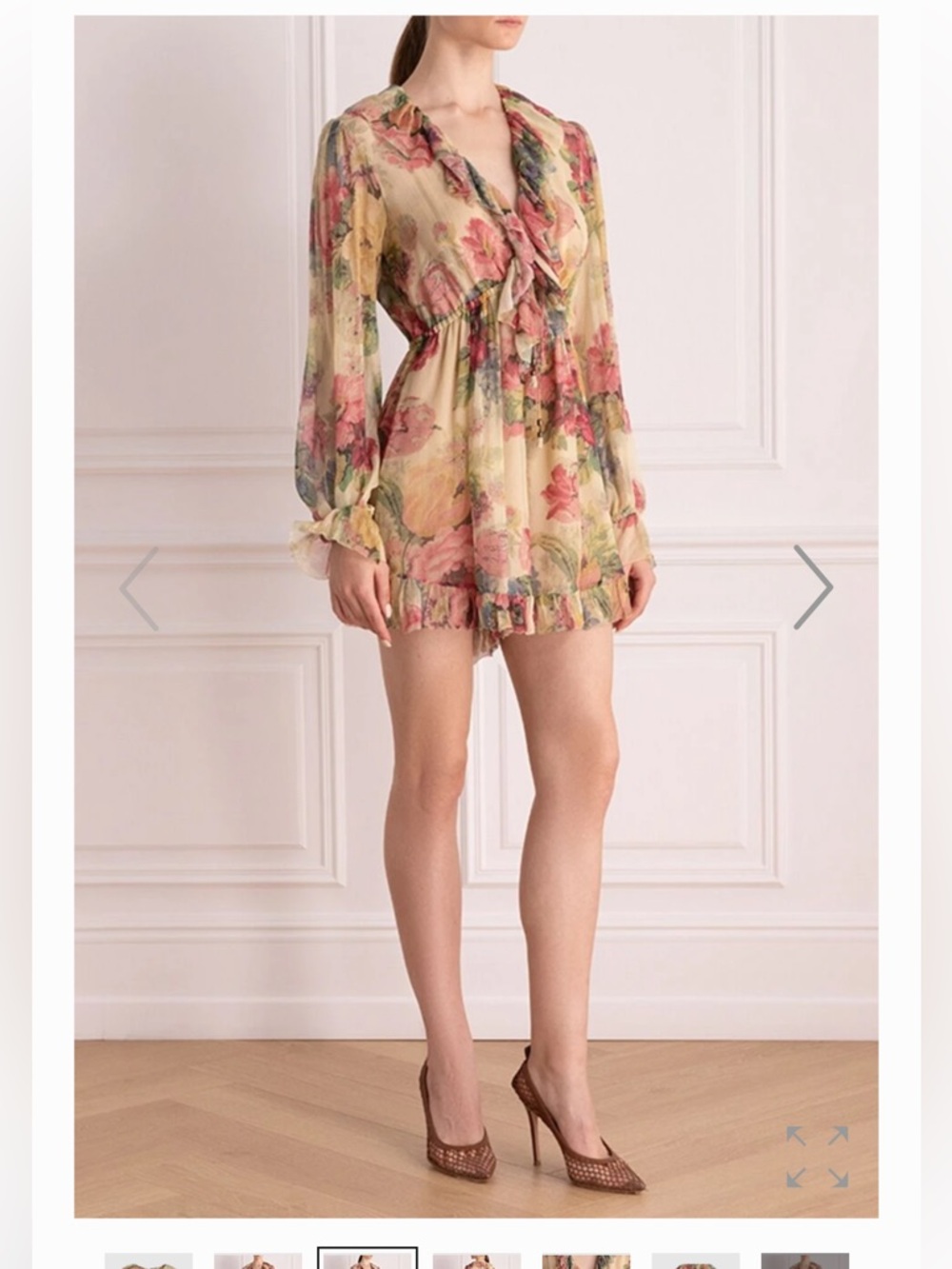 Zimmermann style OPT women’s long sleeve mini  summer dress size M - Picture 15 of 16
